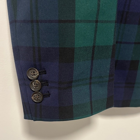 J. Crew Women's Plaid Blazer in Navy and Green NWOT - Picture 4 of 6